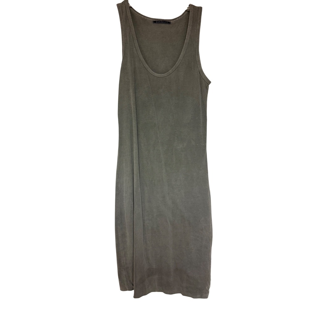 Velvet by Graham & Spencer Grey Cotton Tank Dress Sleeveless Scoop Neck Mini